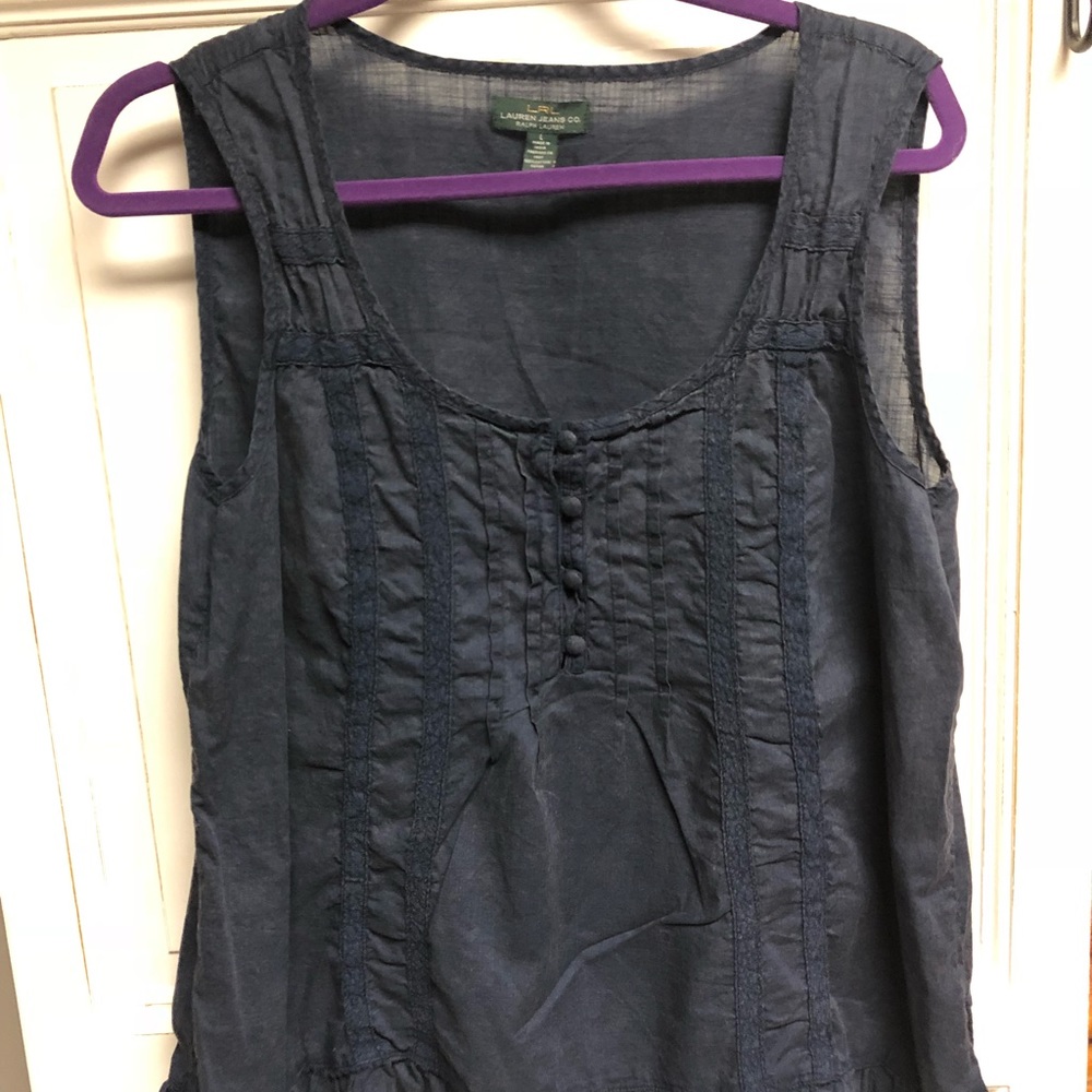 Blue sleeveless Top LAUREN JEANS LRL size L